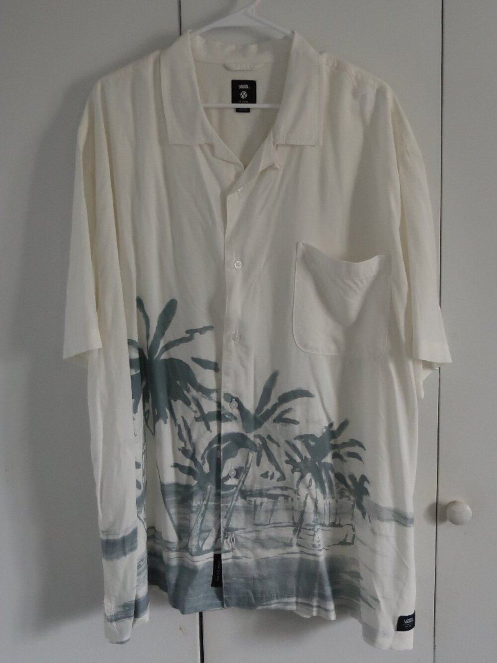 Vans blue palm beach print shirt, XXL, NWT